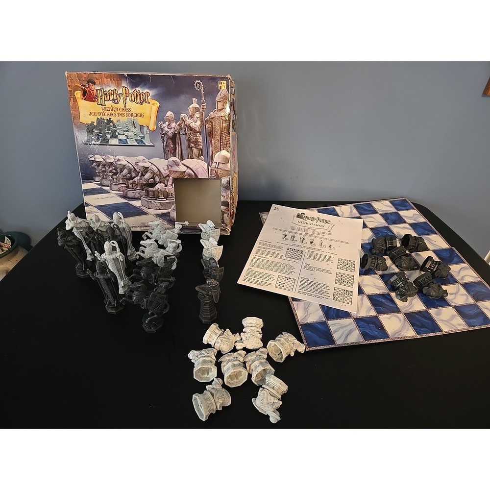 Harry Potter Wizard Chess Set 2002 Mattel 43533 Chess Game W Box 1 Piece Missing